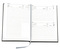 Buchkalender "Basic Chefkalender" im Format 14,5 x 20,5 cm, deutsches Kalendarium Grau mit Leseband, 320 Seiten Fadenheftung, Eckenperforation, Einband Balacron burgund