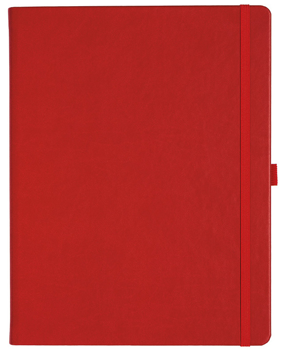 Notizbuch Style Large im Format 19x25cm, Inhalt liniert, Einband Slinky in der Farbe Scarlet