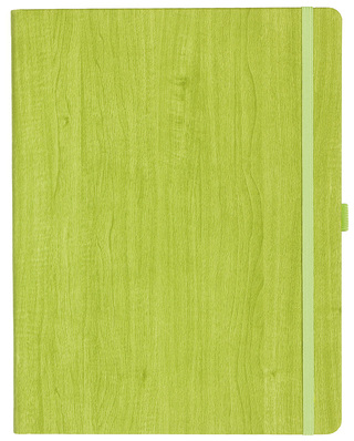 Notizbuch Style Large im Format 19x25cm, Inhalt liniert, Einband Woody in der Farbe Lime