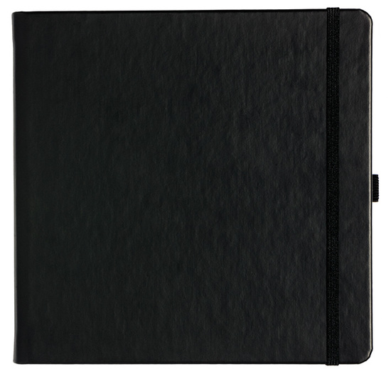 Notizbuch Style Square im Format 17,5x17,5cm, Inhalt blanco, Einband Slinky in der Farbe Black