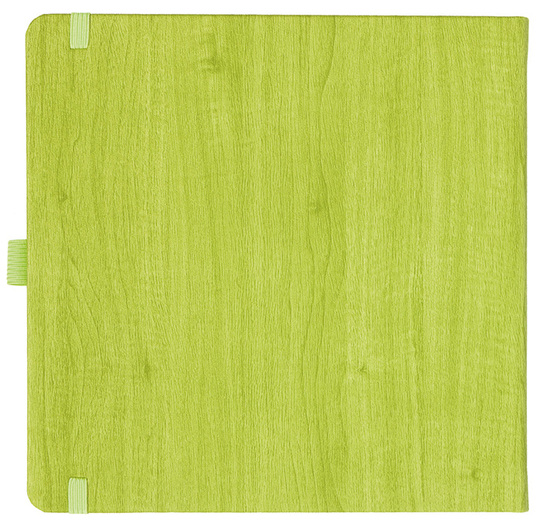 Notizbuch Style Square im Format 17,5x17,5cm, Inhalt blanco, Einband Woody in der Farbe Lime