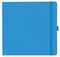Notizbuch Style Square im Format 17,5x17,5cm, Inhalt kariert, Einband Fancy in der Farbe China Blue