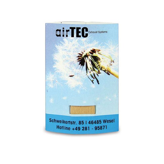 Pflanz-Stick mit Samen - Margerite, 1 Seite gelasert