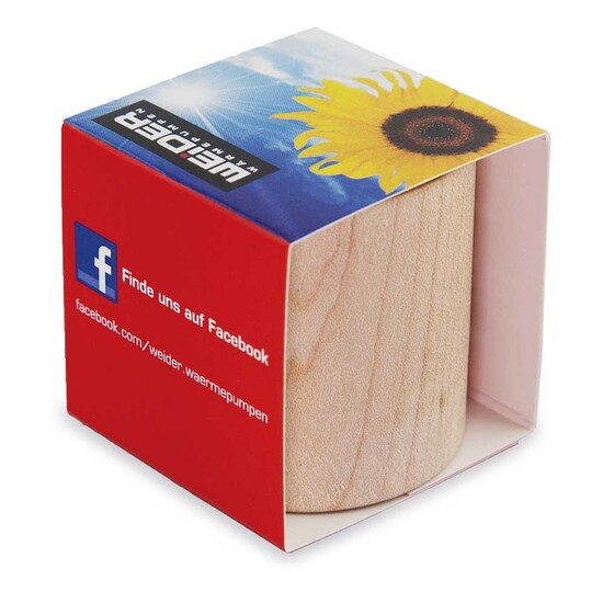 Pflanz-Holz rund mit Samen - Thymian, Rundum-Lasergravur