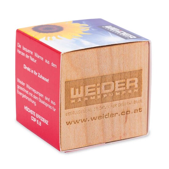 Pflanz-Holz Magnet mit Samen - Kräutermischung, 2 Seiten gelasert