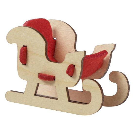 Steckfiguren-Karte Filz - Standardmotiv - Schlitten