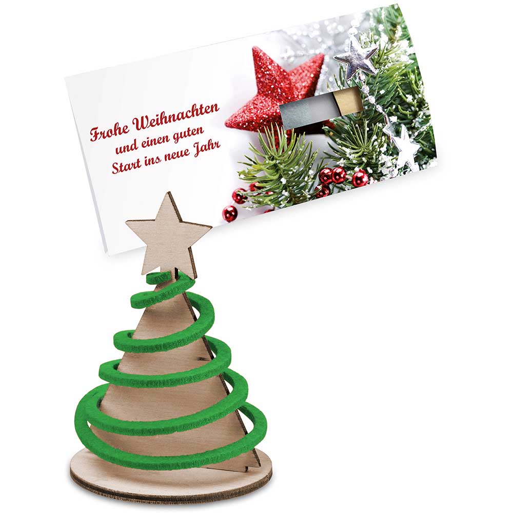 Steckfiguren-Karte Filz - Tannenbaum Wendelfilz 4/4-c