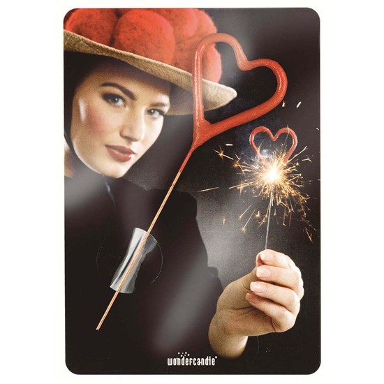 Wondercandle Mini mit Wondercard  - Herz, rot