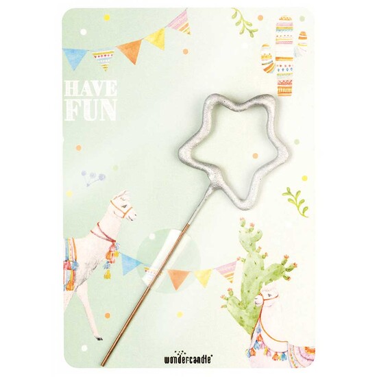 Wondercandle Mini mit Wondercard  - Stern, silber