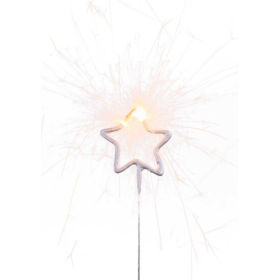 Wondercandle Mini mit Wondercard  - Stern, silber