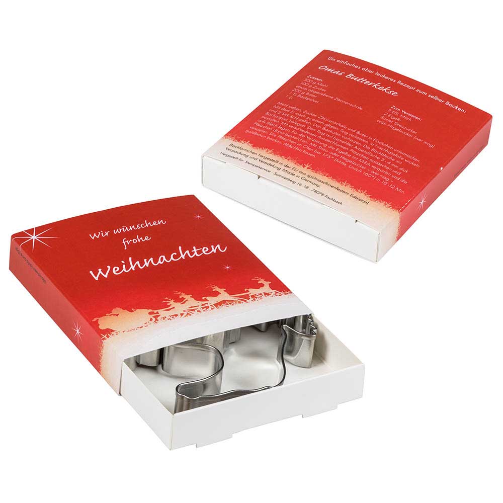Backförmchen Premium-Box - Xmas - Tannenbaum + Elch