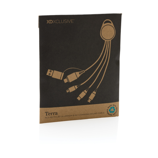 Terra 6-in-1-Ladekabel aus RCS recyceltem Aluminium