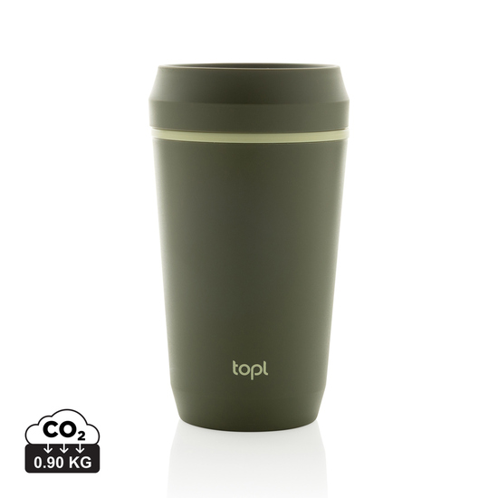 Topl-Becher aus rec. Kunststoff mit 360-Grad-Deckel 354ml