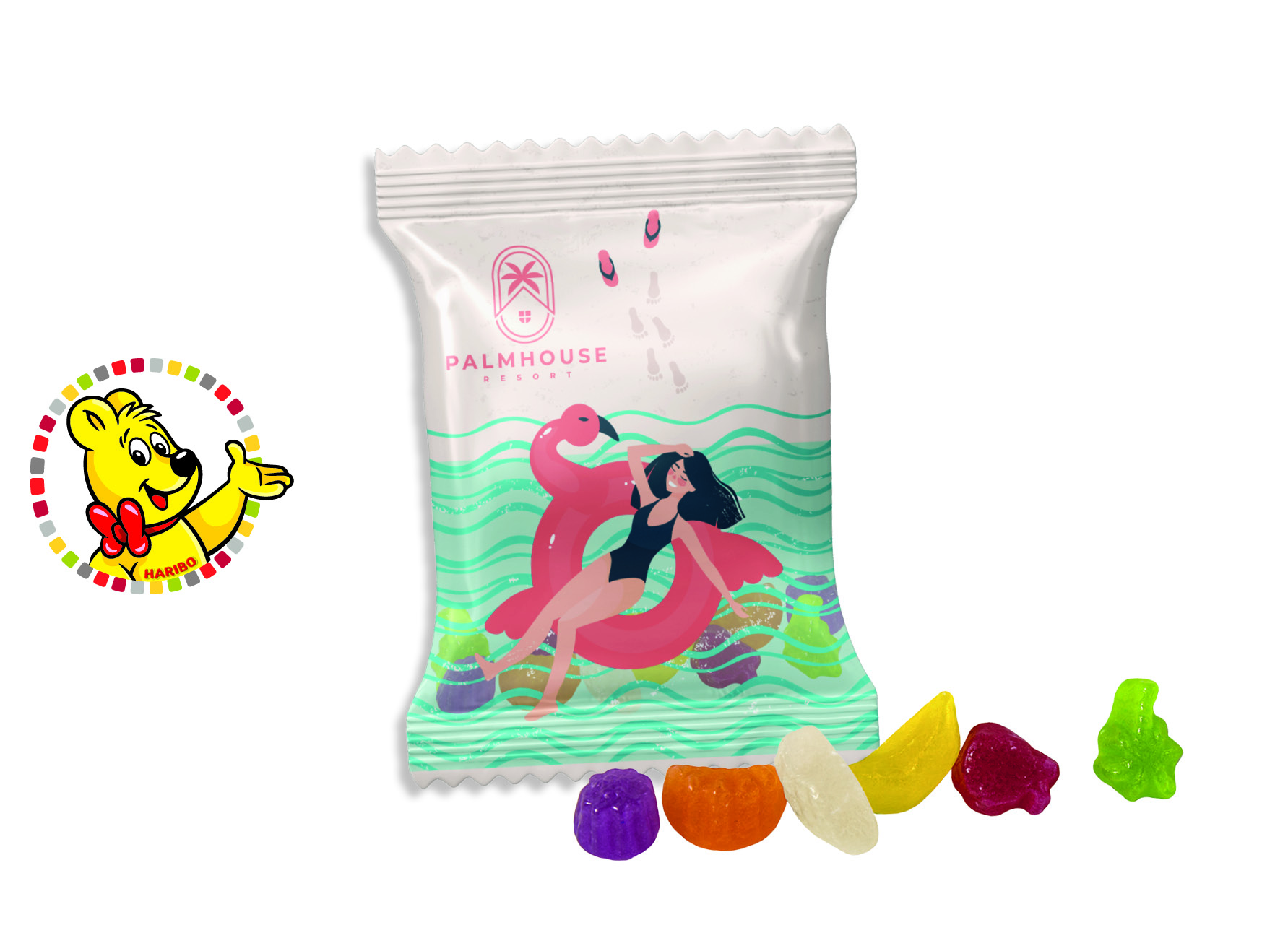 HARIBO Standardformen Werbetüte, Inhalt: HARIBO Tropi-Frutti ca. 15 g