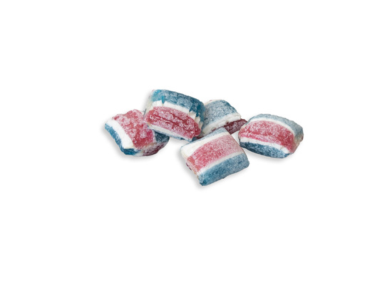 Beutelschachtel mit Bonbons, Inhalt: Bonbons Trikolore