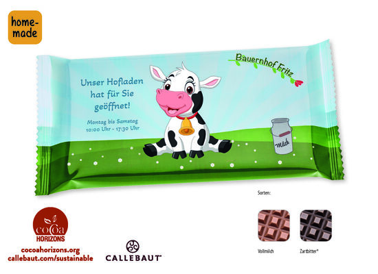 Schokolade 100 g Tafel im Flowpack,   1 Stück Callebaut Vollmilch