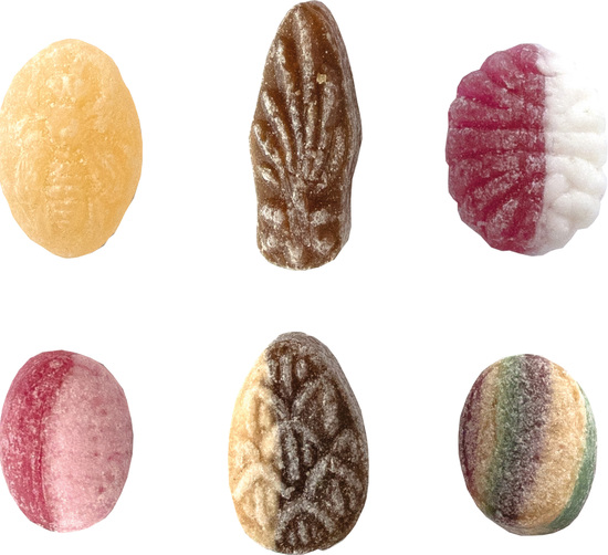 Beutelschachtel mit Weihnachtsbonbons, Inhalt: Bonbon Bratapfel ca. 60 g