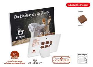 Countdown-Eventkalender Tischkalender, Inhalt: Callebaut Vollmilch Schokolade Kalender
