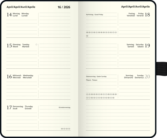 Taschenkalender "Kompagnon" Modell 756 66, schwarz