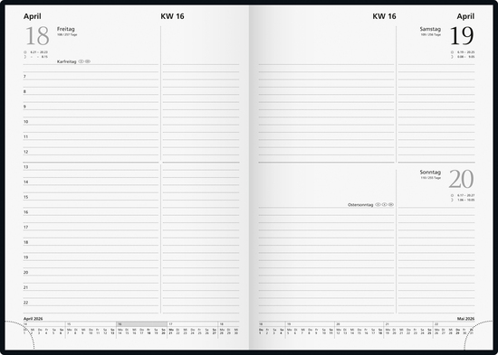 Buchkalender Modell 795 62, schwarz