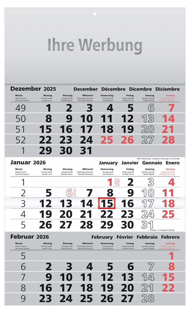 3-Monatskalender Assistent-basic grau