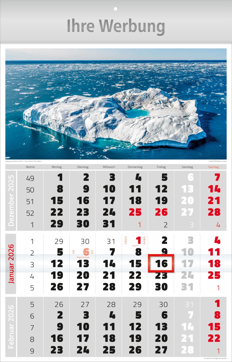 Dreimonatsbildplaner Combi 3